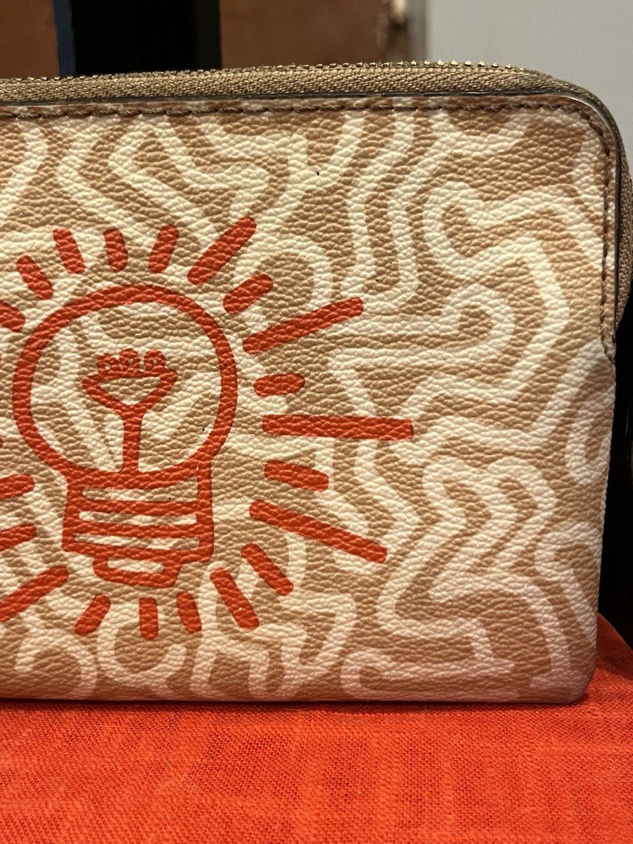 Coach x Keith Haring Lightbulb Wallet Wristlet Leather Rare Artist