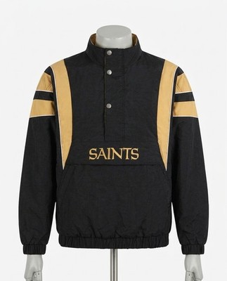 Starter Men's New Orleans Saints Pullover Half-Zip Starter Jacket Size L