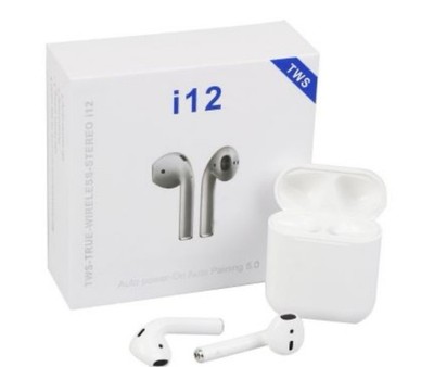 TWS True Wireless Stereo i12 Earbuds White Auto Pairing 5.0 Auto Power On NIB