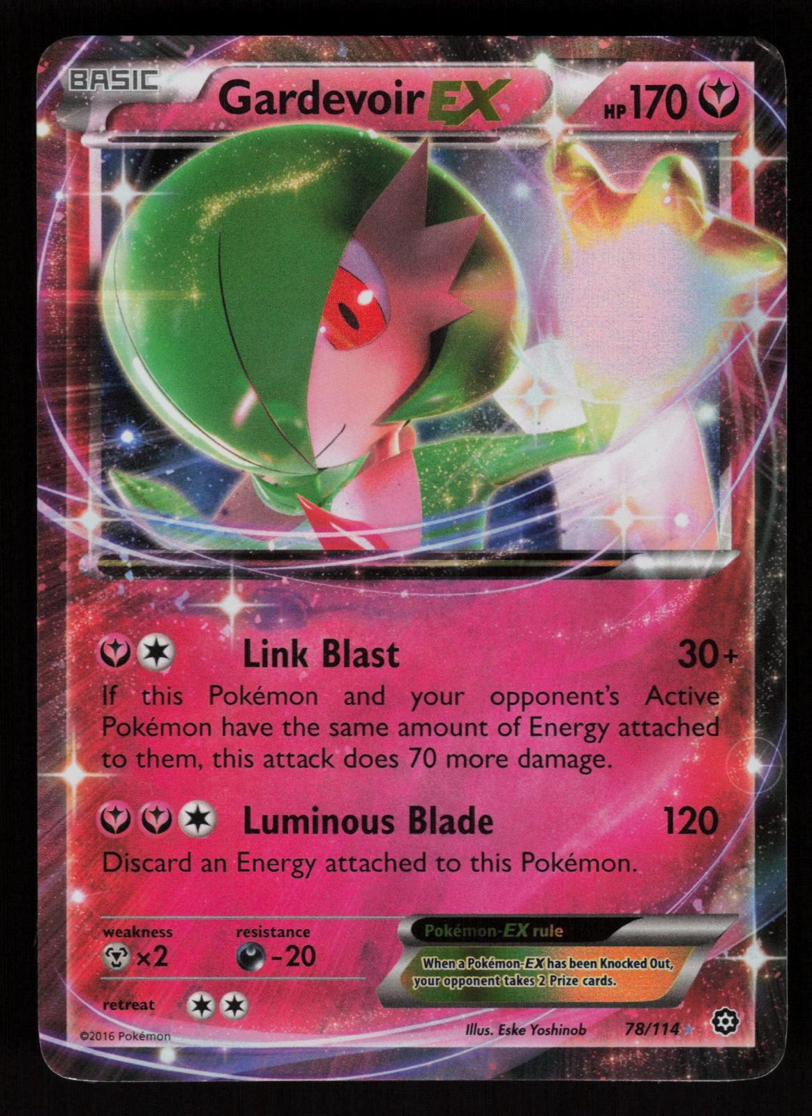 Gardevoir EX 78/114 Holo EX Rare Steam Siege Pokemon Lightly Played