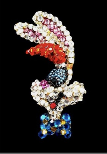 Vintage Wendy Gell Disney Amblin Roger Rabbit Brooch Pin 1987 Swarovski Crystal