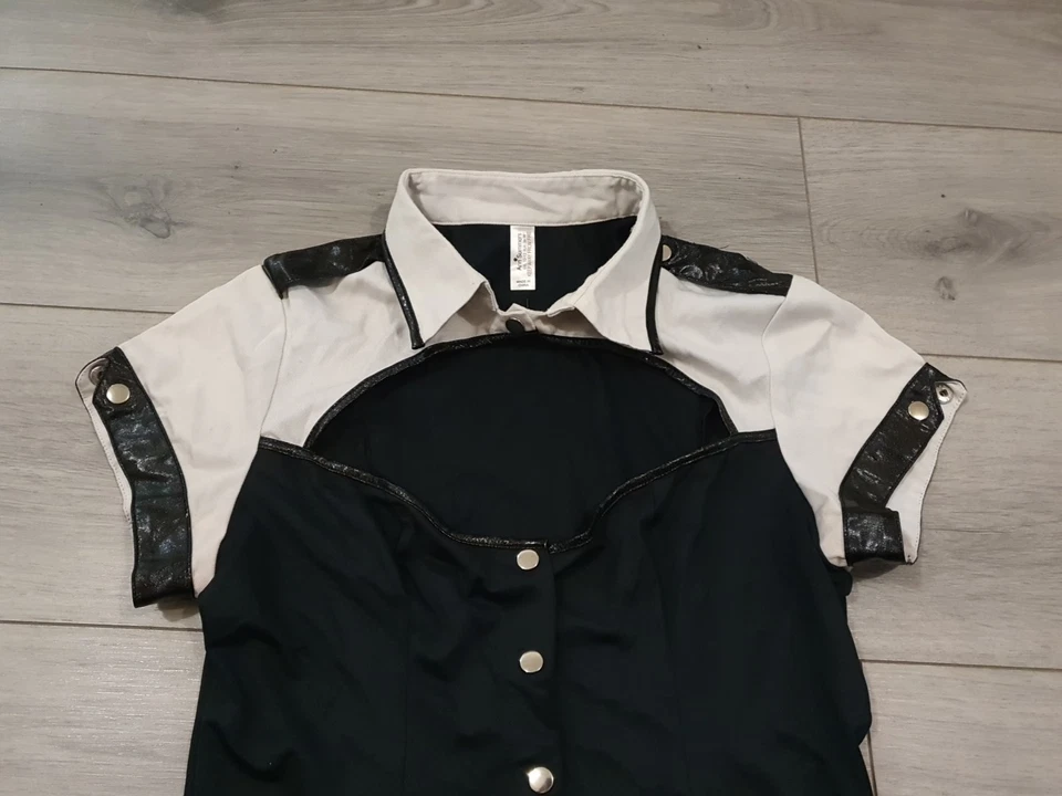 Vestido de oficial de policía blanco y negro Ann Summers PVC talla 10-12 Foto 2 de 4