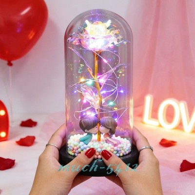 Eternal Galaxy Rose In Glass Dome LED Light Forever Gift Flower Valentine's Day