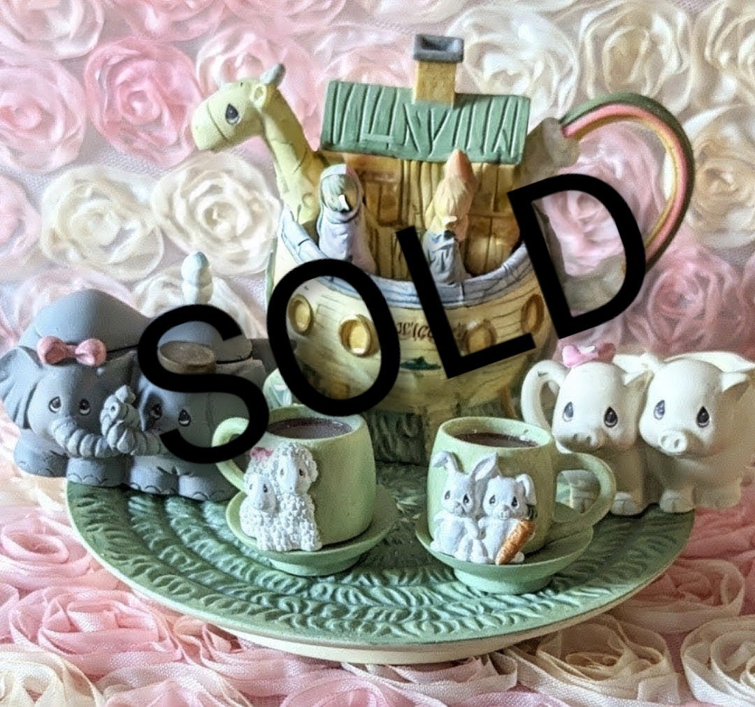 Vintage 1996 Precious Moments Mini Tea Set Noah's Ark | eBay