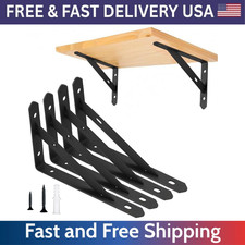 4 Pack Metal Shelf Brackets Heavy Duty Shelf Brackets Metal Wall Mount L Shaped