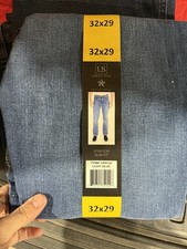 Urban Star Men  s Stretch Slim Fit Jeans 32x29 34x30 36x30 38x29 Blue/Light Blue