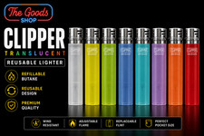 Genuine Clipper Translucent Pastel Electronic Reusable Flame Lighter Refillable