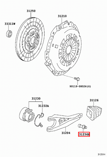 Genuine Hilux LN191 LN172 LN171 LN170 LN167 LN166 Clutch Fork Pivot Ball Bolt - Picture 13 of 20