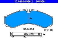 1 X Bremsbelagsatz BremsbeläGe ATE 13.0460-4966.2 FüR Iveco