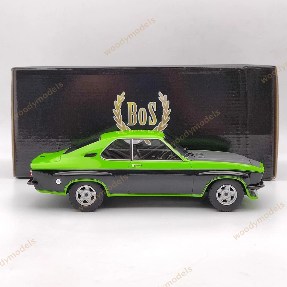 BOS 1:18 Opel MANTA TE 2800 COUPE 1975 Green & Black BOS108 Resin Model Car Used - Image 4 of 4