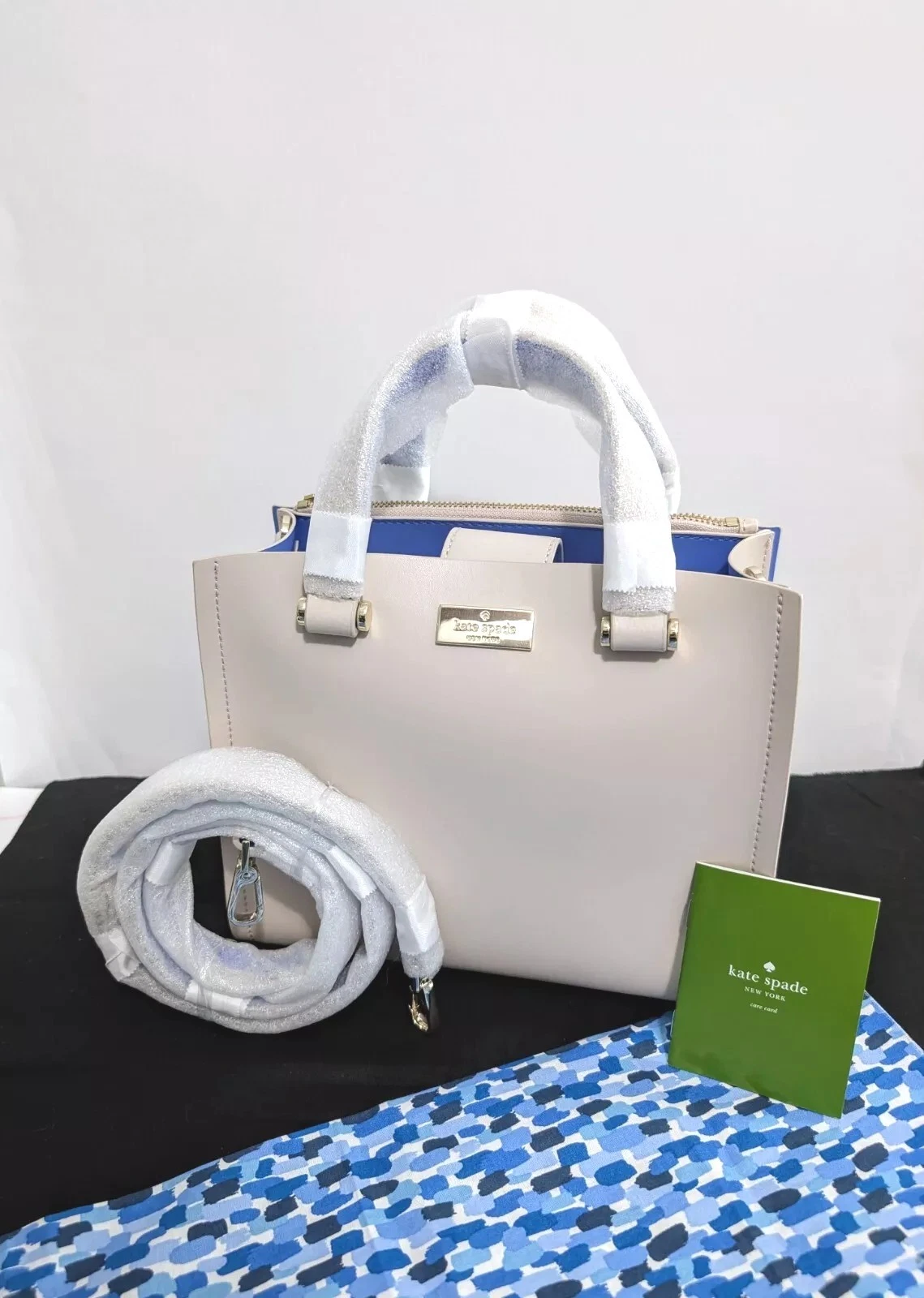 Borsa a tracolla Kate Spade Arbour Hill Kyra in pelle pomice & adventure blu nuova con etichette