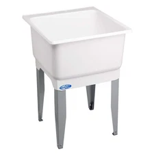 Utilatub 20 Gallon 23 In. X 25 In. Freestanding Laundry/Utility Sink In White-14