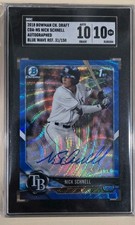 Nick Schnell 2018 Bowman Draft Chrome Blue Wave Auto 31/150 CDA-NS SGC 10