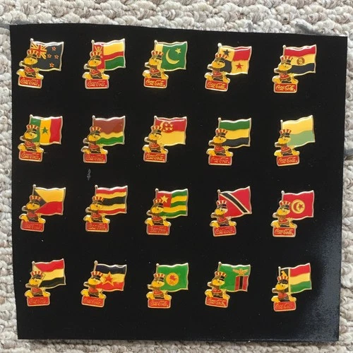 Vintage 1984 Coca-Cola World Flag Pins Lot Of 20 Country Enamel Mascot Togo