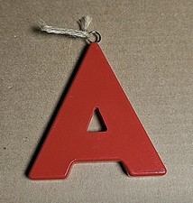3.5" Red Wood Monogram Ornaments Letter "A"