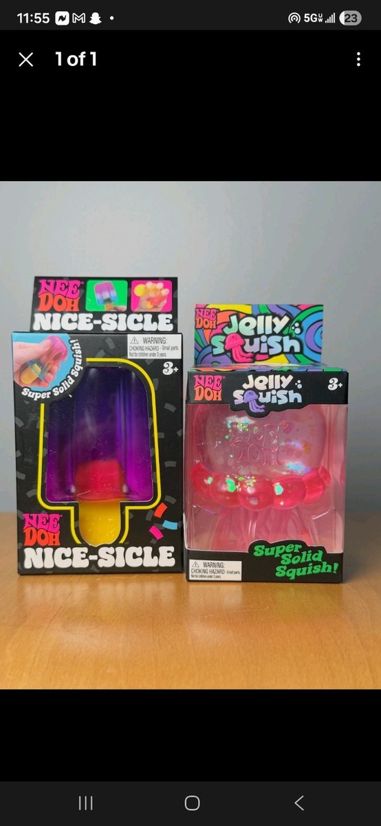 NeeDoh Jelly Squish Jellyfish And Nice-sicle Popsicle New 2 Piece