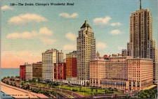 Drake Hotel Chicago llinois IL UNP Linen Postcard  D27