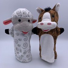 Melissa  Doug Hand Puppet Horse Lamb Farm Animals Toy Play Theatre Barnyard