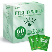 60PCS Tea Tree Oil Eyelid Wipes   Individually Wrapped Eye Lid Cleaning Wipes, S
