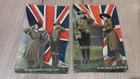 WW1 patriotic postcards Boy Scouts & Girl Guides with union flag posted 1914