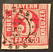 Travelstamps: Germany Bavaria Bayern Stamps Mi 9 - Stamped “356” Used