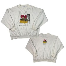 Crazy Shirt B Kliban VTG Adopt-A-Cat Humane Society Crewneck Sweatshirt Large