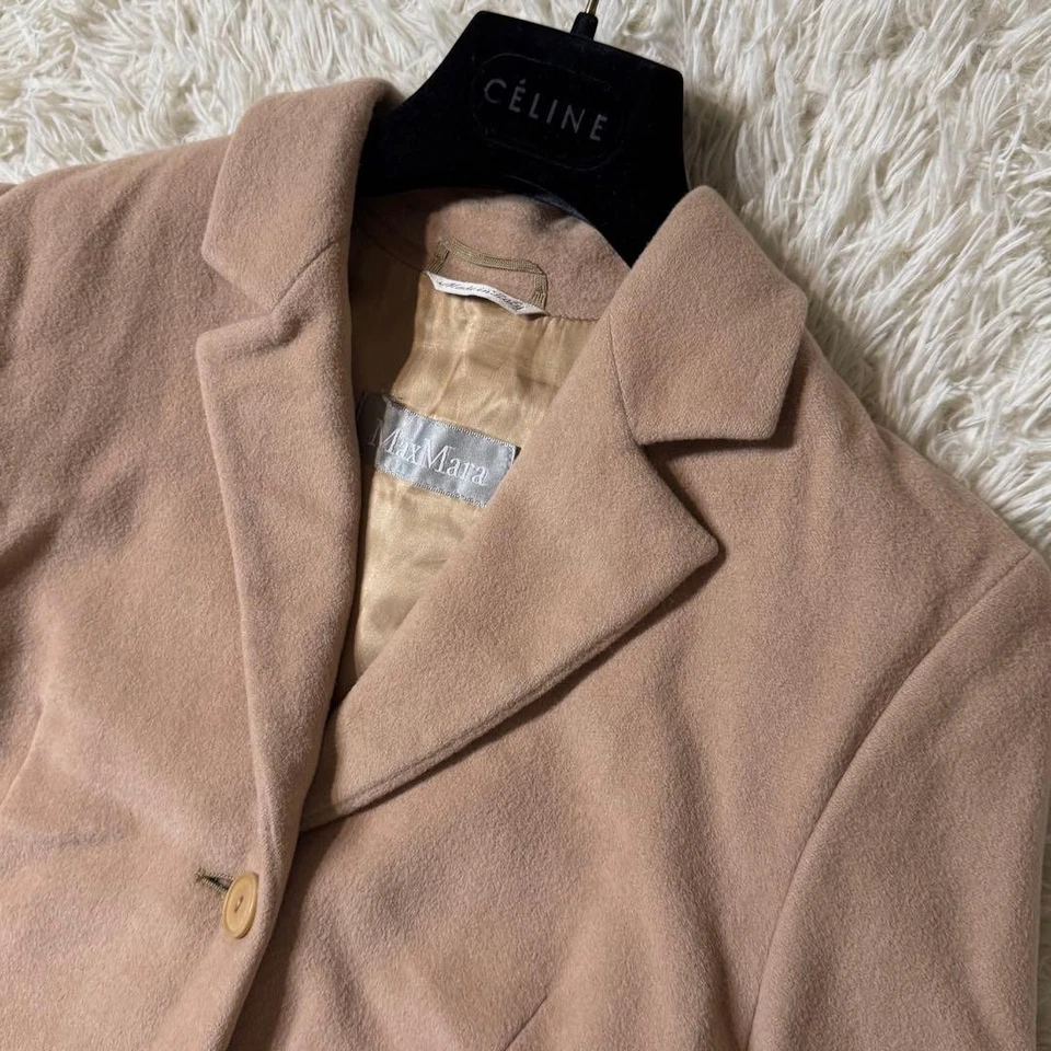 Max Mara Chester Coat Virgin Wool Angora Silver Tag 38 Used Japan - Image 3 of 4