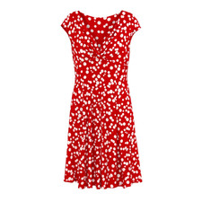 Retro Pinup Rockabilly Babydoll Polka Dot Dress Womens Size 14 Office Siren Chic