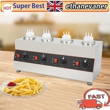 Electric Four Bottle Nacho Cheese Warmer Pump Condiment/Sauce Warmer Dispenser