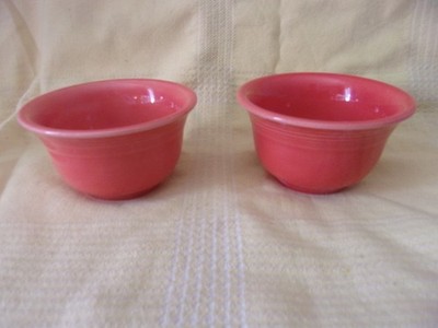 2 Retired Persimmon Fiesta Homer Laughlin Bouillon Bowl Custard Cups
