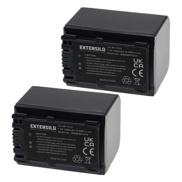 2X Akku FüR Sony Hdr-Ux7 Hdr-Ux3E Hdr-Ux5 Hdr-Ux5E Hdr-Ux7E 1500Mah 7,2V-image