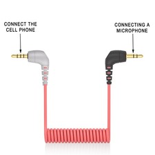 3.5mm TRS to TRRS Cable For Rode SC7 Cell Phone Mic Connection Cable Red/Black