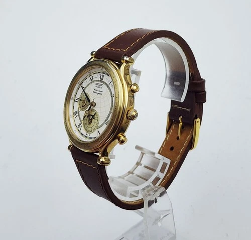Men's Vintage 1994 Watch SEIKO "Age Of Discovery" 6M15-9000. World Timer. Alarm