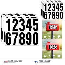 Reflective Number Stickers, 4 Sets 3 Inch Vinyl Waterproof Black Mailbox Numb...