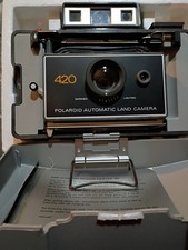 Vintage Polaroid 420 Land Camera w/ Case, Flash, Manual Accessories Untested