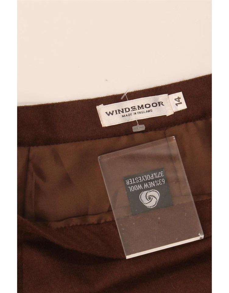 WINDSMOOR Womens Pencil Skirt UK 14 Medium W28 Brown Wool BL21 - Image 4 of 4