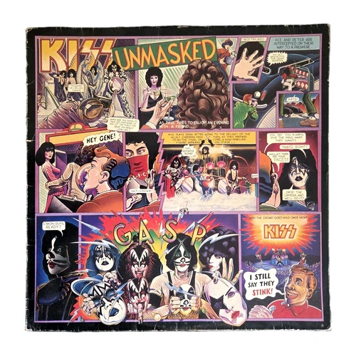KISS "Unmasked" RARE ORIGINAL AUSSIE 1980 VINYL LP w/SHANDI [Label Variation]