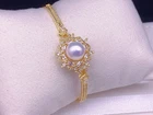 gorgeous  9-10 mm natural round white   pearl  bracelet