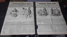 2 Ancien JOURNAL POUR RIRE vieux Papiers collection old paper 1848