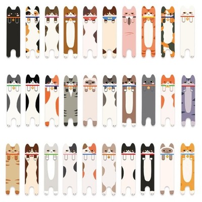 30 Sheets Reading Bookmarkers Creative Bookmarks Lovely Cats Page Markers