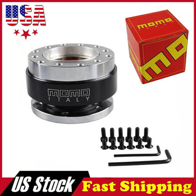Black MOMO Steering Wheel Quick Release Hub Adapter Snap Boss Kit