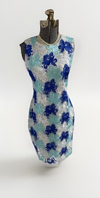 NEW Calvin Klein Dress Size 10 Lace Overlay Sea Glass Colors Suit Separates $159