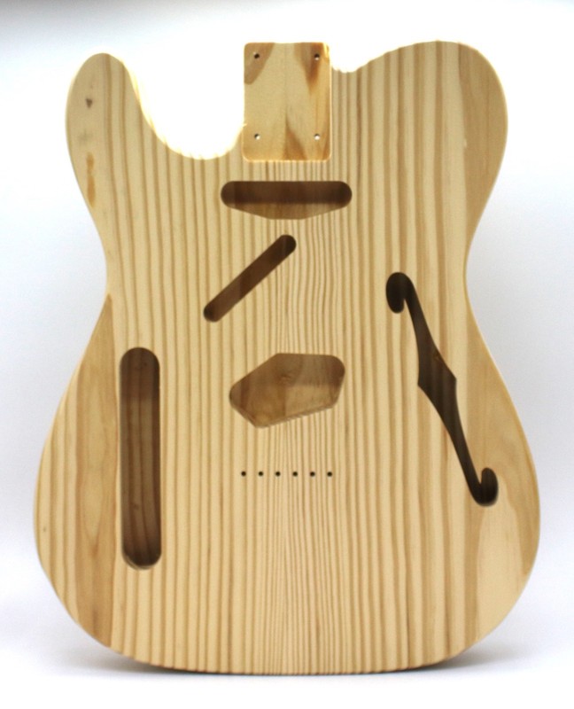 Pine Telecaster / Semi-Hollow Style / Left Handed Guitar Body #713 / Made in USA