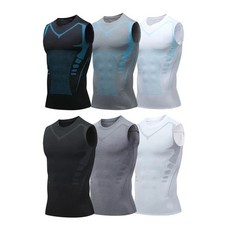 Men Compression Shirt Version Ionic Shaping Sleeveless Vest Sport Tank Top S-2XL