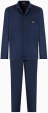 Emporio Armani mens Classic Luxury Cotton Pajama Set, Large, Armani Blue
