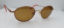 Vintage Sans Peril Linda Evans 203 Brown Gold Oval Metal Sunglasses FRAMES ONLY