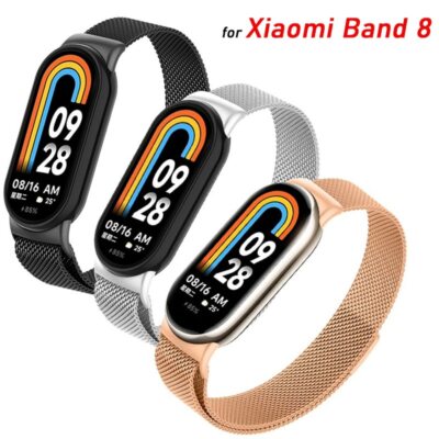 Milanaise Loop Armband für Xiaomi Mi Band 8 NFC Edelstahl Miband8 7 6 5 Bracelet