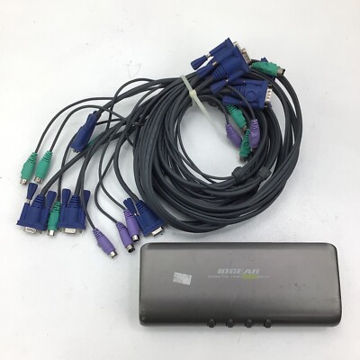 IOGEAR GCS84B  MiniView SE 4 Port PS/2 KVM Switch NO POWER SUPPLY