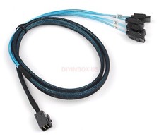 High Quality miniSAS HD SFF8643 to 4 SATA Breakout Forward Cable 1M LSI00411