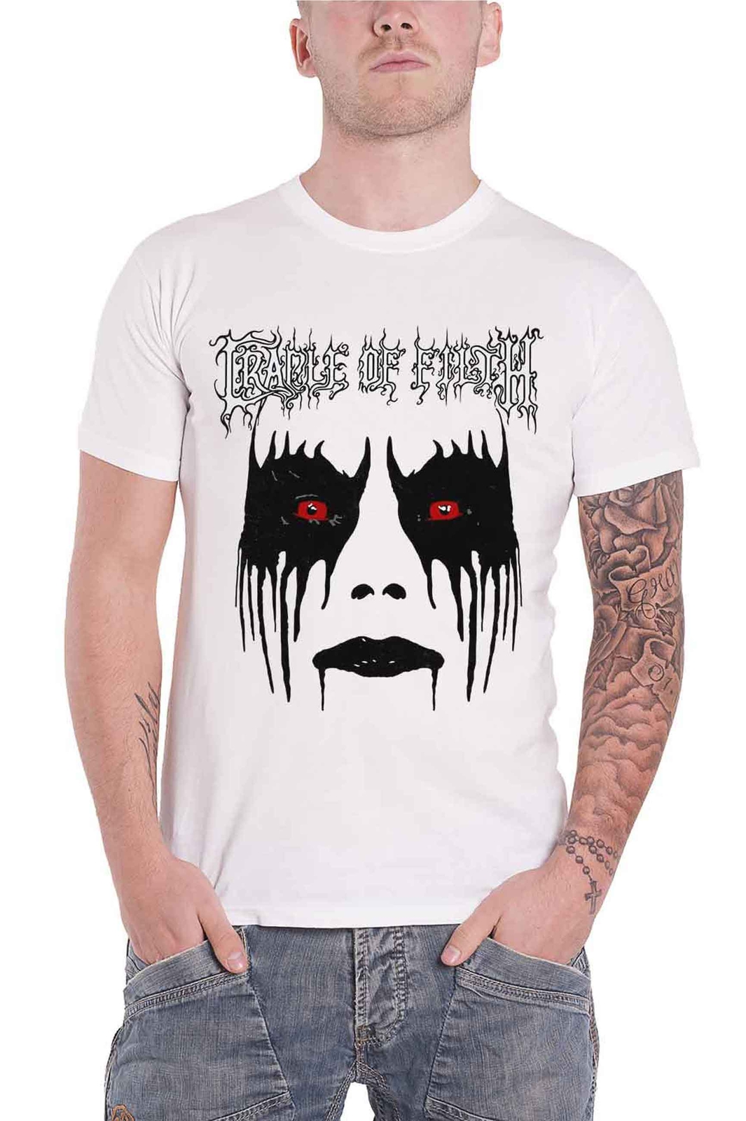 Cradle Of Filth Unisex Band Logo T Shirt White Official Dani Make Up